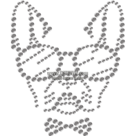 Cool Bulldog with Sun Glasses Rhinestone Transfer for Mask